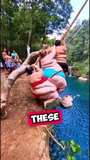 Rope Swing FAIL: 4 Girls vs. Gravity! (MASSIVE Splash 🌊) #shorts