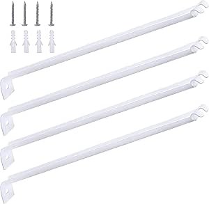 4 Pcs Wire Shelf Support Brackets,12 Inch Metal Support Brackets for Wire Shelving with Anchors and Screws,Closet Support Bracket for Wardrobe Wall Bracket Wire Shelves Racks