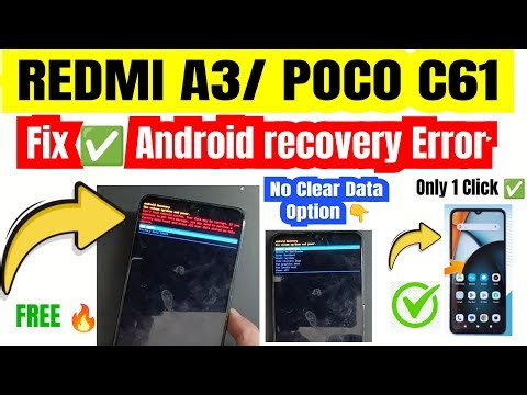 Redmi A3 / Poco C61 Android Recovery Error Fix | No Clear Data Option Problem Solve ✅ 2026