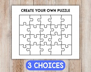 Create Your Own Puzzle Cut and Paste Craft, Coloring Page, Make Your Own Puzzle Template, Printable Jigsaw Puzzle, Blank Puzzle Template - Etsy