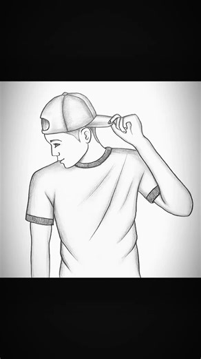 Easy Step-by-Step Drawing of a Boy with a Cap