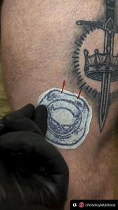 2.8K views · 35 reactions | My FIRST #bohemiantattooclub shop logo that I have gotten to tattoo! Thanks again, Shawn! by Artist: Chris Doyle Tattoos - #chrisdoyletattoos #kokomo #indiana #indianatattooartist #midwesttattooartist #tattooshop #logo #tattoo #colortattoo #legtattoo #kokomotattooartist #funtattoos | The Bohemian Tattoo Club | Facebook