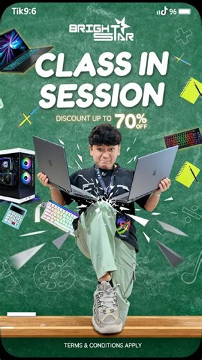 🎒 CLASS IN SESSION — TIME TO LEVEL UP. If the laptop is slowing you down and you’re still using old gear, it’s time for an upgrade. New year, new goals, better setup. 🔥 Class In Session at Brightstar Computer 💥 Up to 70% OFF on laptops, PC cases, monitors & accessories 📅 15 January – 31 January only 📍 Exclusively at Brightstar Computer, Plaza Low Yat Level 4 Upgrade smarter. Study better. Work faster. #ClassInSession #BrightstarComputer #PlazaLowYat #UpgradeYourSetup #StudentEssentials #Stu