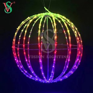 [Hot Item] Ws2811 Rope Motif Light LED RGB Illuminated Foldable Ball 3D Globe Lights