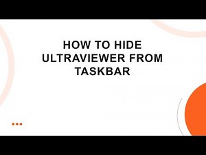 How to Hide UltraViewer from Taskbar