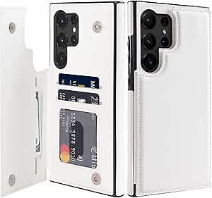 Amazon.com: LETO for Samsung Galaxy S25 Ultra Wallet Case - Flip Folio Leather Kickstand - Fashionable Designs - Credit Card Holder - Shockproof Protective Phone Cover for Women and Girls - 6.9" - White : Cell Phones & Accessories