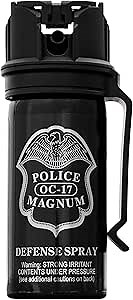 POLICE MAGNUM Pepper Spray Self Defense- Max Strength- 16ft Range- Portable Law Enforcement Unit - Made in The USA - 1 Pack 2oz Flip Top