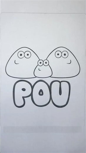 Drawing Pou Step by Step 🎨✨ #shorts