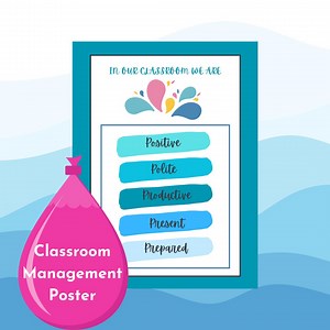 Classroom Management Poster: Blue Water Theme, Positive Behavior Expectations (PDF Printable 8.5x11in.) - Etsy