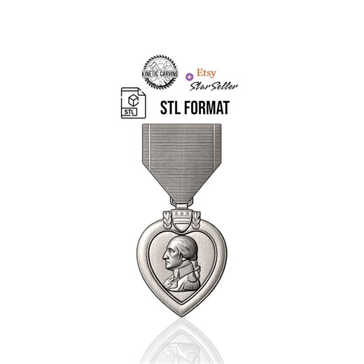 Purple Heart STL File: Military Medal 3D Model (digital Download) - Etsy
