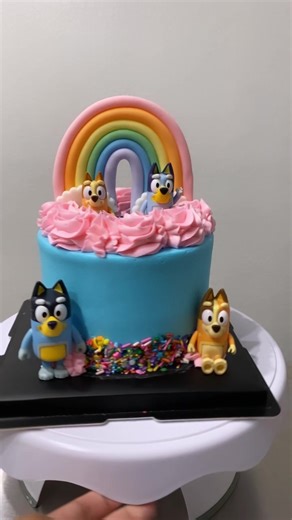 Bluey Birthday Cake | Target Toys & Fondant Rainbow