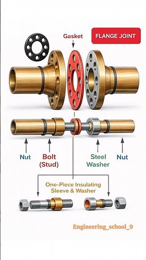 What is Flange Joint? Parts, Gasket, Bolt, Nut Explained | flange joint with insulation kit #tech