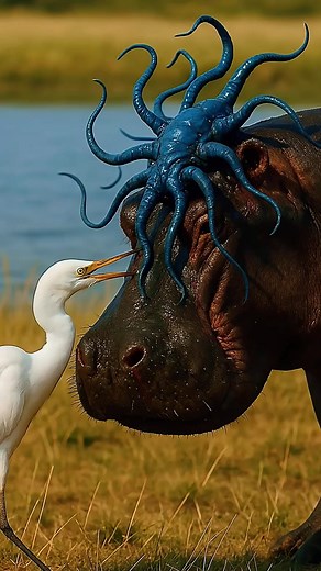 123K views · 887 reactions | ⚠️An Egret Saves a Parasitic Hippopotamus | An Incredible Rescue! | Rainbow after the storm | Facebook