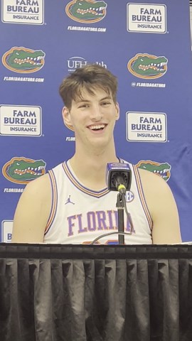 Hear what 7-foot-9 Olivier Rioux said after making NCAA history