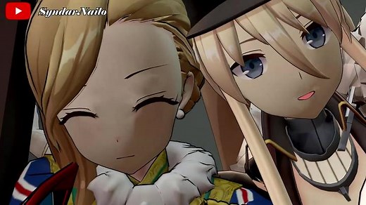 Bismarck finds a Sleepy Hood #azurlane #warshipsintowaifus #bismarck #hmshood #anime #fyp