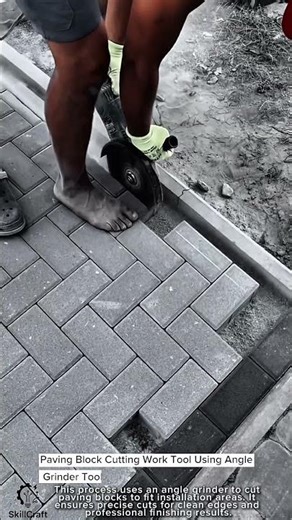 Paving Block Cutting Work Tool Using Angle Grinder Tool #worktool