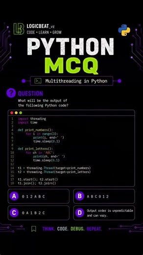 Multithreading in Python. #learnpython #programming #coding#challenge#viral #viralvideo#trending#fyp