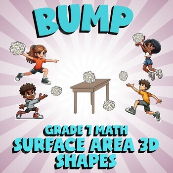 Surface Area 3D Shapes BUMP Math Game - No Prep Grade 7 Review