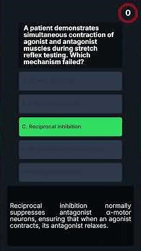 MRCP QUIZ, Neurological Reflexes & Motor Control