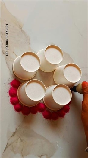 Easy and simple rangoli for beginners| tricky rangoli design | small rangoli design using cup