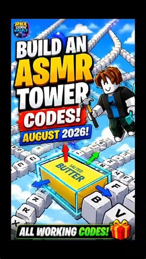🔥 ALL WORKING Build an ASMR Tower Codes (August 2026) 🎁 #roblox #codes
