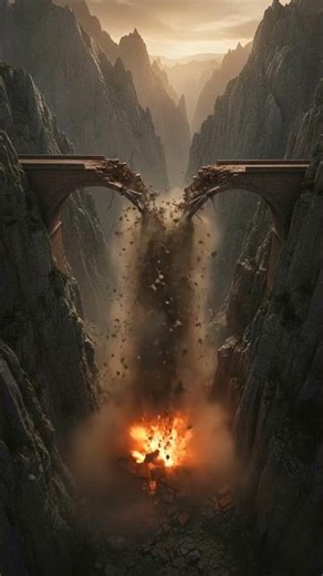 Brick Bridge Falling in Segments | Satisfying Collapse Loop