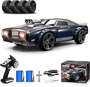 1/16 Fast RC Cars for Adults, RC Drift Car, 38KM/H High-Speed 4WD, Full Proportional Control, 6 LED Light Modes, 2 Rechargeable Batteries, RTR Drifting for Adults, Gift for Boys Kids and Girls