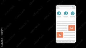 Smartphone template popping up animation (4K) | No background