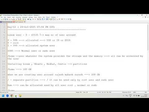 Linux Day-12 || continue with linux commands || info on linux partitions
