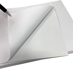 Sticker Paper, Sheets, White Matte, 8.5 x 11 Full Sheet Label, Inkjet or Laser Printer (50 Sheets)