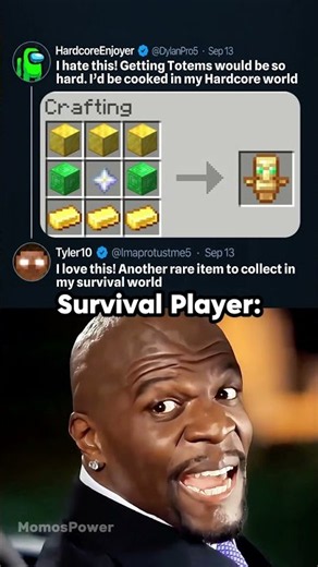 Minecraft players and the Totem of Undying Meme 😂 #minecraft #shorts