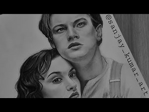 Titanic couple | Jack and Rose | pencil sketch | step by step | Time lapse