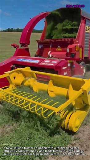 New Holland Tractor Forage Harvesting and Silage Loading #worker #process #farming #harvest
