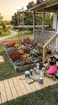 Total Front Porch Transformation! 🌸 Weeding, Planting, and Restaining My Deck