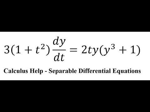 Calculus Help: Separable Differential Equations: 3(1+t^2 ) dy/dt=2ty(y^3+1)
