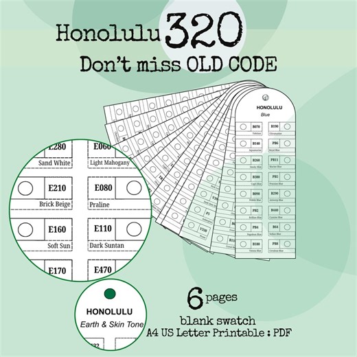 Chromatic Ohuhu Honolulu 320 Swatch Chart Old Color Code Digital PDF Download - Etsy Australia