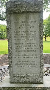 The ”Agnes” documentary includes a segment detailing the horrific events that occurred at the Forty Fort Cemetery on June 23, 1972. For those that have never read the inscription on the memorial marker that still stands in th￼e cemetery, you can read it here on this short video … (“Agnes” returns to the F.M. Kirby Center this Friday, June 23. Showtime is 7:30 p.m.) | Agnes Flood Documentary Project