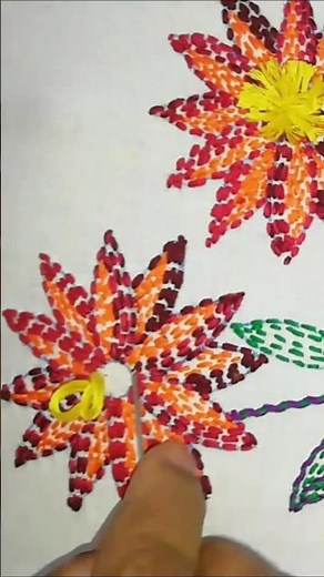 ഫാൻസി ഫ്ലവർ/Hand Embroidery #happycreativetime #embroiderypatterns #handbroidery
