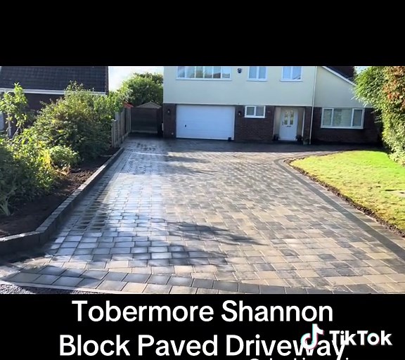 After Video Of A Driveway Project Completed This Week In Waverton, Chester Cheshire. This Driveway Is Finished In Tobermore Shannon Block Paving In The Colour Of Slate With Charcoal Inlayed Borders. Full Dig Out, New MOT Type 1 Sub Base With Geo Textile Membrane, Tobermore Kerbstones To Flower Bed Border, Edging Kerbs, New Step, Drainage Channels & Recess Mahole Covers. All Materials Supplied By Jewsons Tel: 01244 456545 - Chester Tel: 01606 537747 - Northwich Free Quotes & Advice #tobermore #to