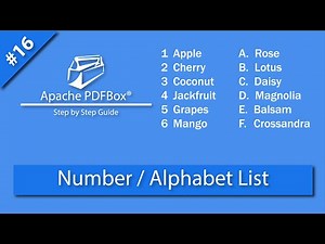 Number List Apache PDFBox, Alphabet List Apache PDFBox Tutorial