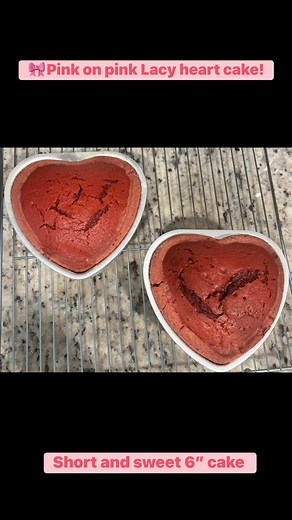 This gorgeous mini cake has a red velvet inside with vanilla buttercream and rosy pink icing with matching ribbons. | Divinity Delights LLC.