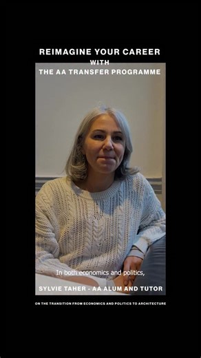 Transferable Skills – in this new series we hear from AA students, tutors and alumni who have transitioned into architecture from other disciplines, continuing with AA Alum and Tutor Sylvie Taher. Want to reimagine your career? Apply now to the AA’s new Transfer programme and find a new route into architecture. Our first application deadline is Friday 21 November. Follow the link in bio to read more, apply or ask our friendly Admissions team a question. #CareerChange #ChangeYourCareer #SecondDeg