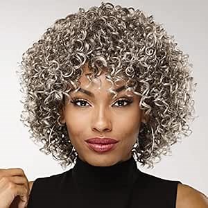 Especially Yours Lush Wig On-Trend Curly Wig with Full, Volume-Rich Layers of Spiral Curls/Runway Shades of Black and Gray