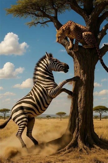 A zebra that shakes down trees when angry 🦓🔥🐆 #animals #wildliferescue #shortsvideo