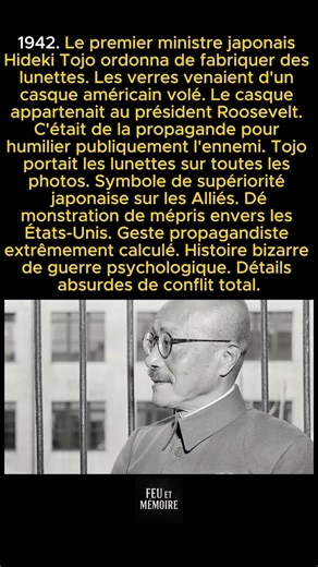Hideki Tojo portait lunettes fabriquées avec verres volés du casque du président Roosevelt