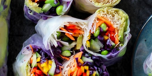 Fresh Salad Rolls with a Creamy Peanut Hoisin Sauce