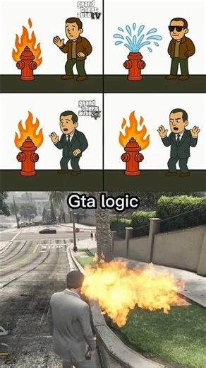 Fire Hydrant Saves City 😭 GTA Logic#gta4 #gta5 #gtalogic #shorts