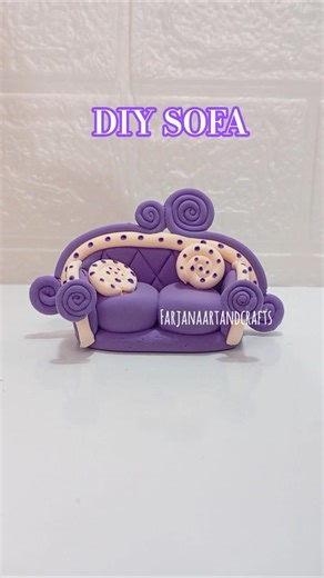 😍Miniature Clay Sofa DIY✨#shorts #craft #clay #diycrafts #art #clayart #diyart #miniature #cutecraft