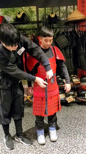 This is a video of my son, he was chosen as a model to demonstrate howvto put on Samurai armour gear at Samurai Museum Kyoto, Japan, we enjoyed thr hands-on experiences—wearing samurai armor, practiced swordsmanship, and master ninja skills like shuriken throwing and blowgun techniques. It is an interactive, family-friendly museum blends education with excitement, making it a must-visit for history lovers and adventure seekers alike. #japan #samurai #myson #kyoto #ninja | Haidee F. Ascher