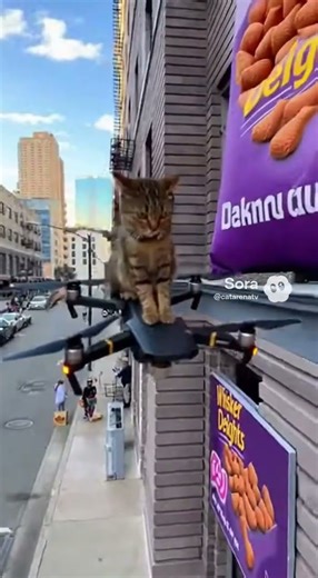 Cat Riding a Quadcopter!